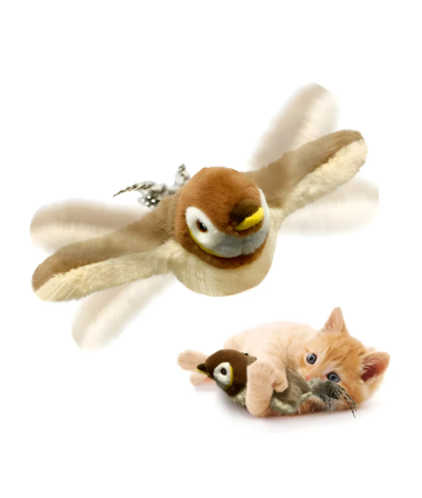 Brinquedo interativo com Catnip elétrico Para Gatos Brinquedo de pelúcia com ruído ativado por toque para animais de estimação USB recarregável