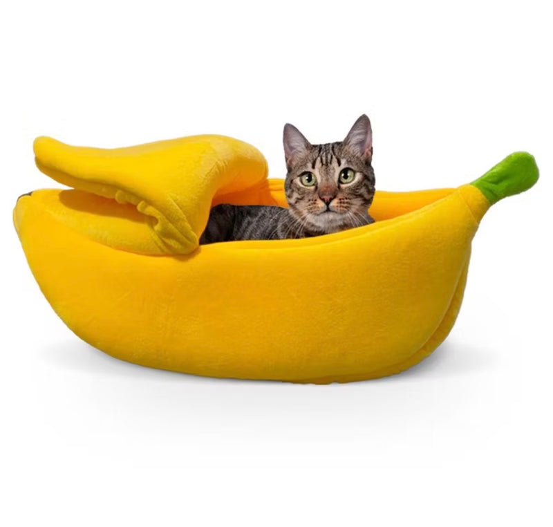 Cama Banana para Gatos – Divertida, Quentinha e Aconchegante